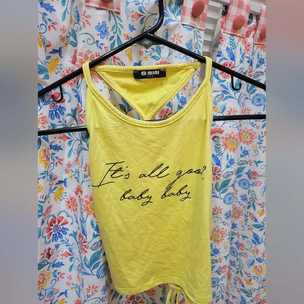 It's all good baby baby cropped open back tank